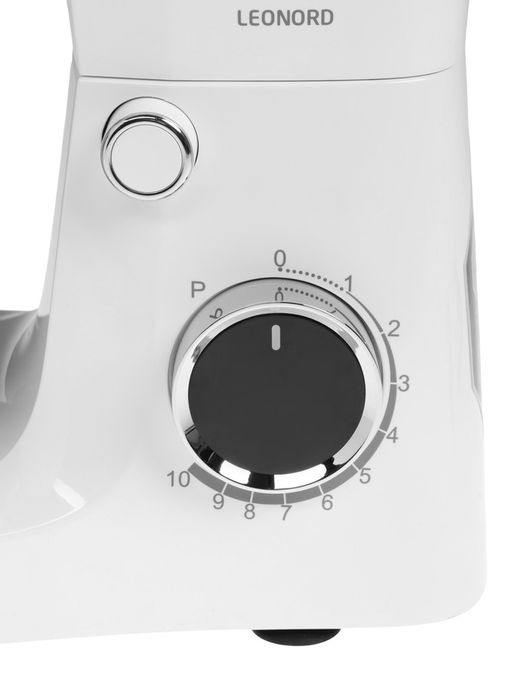 Миксер планетарный Leonord LE-1778, 1500 Вт, 10 скоростей, 3 насадки, чаша 3 л, белый