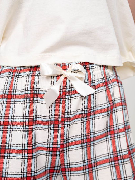 Брюки пижамные женские 1311 молочная клетка 590 Be Friends  фото 7