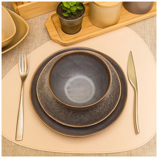 Цена за 6 шт. ТАРЕЛКА ПОДСТАНОВОЧНАЯ 24 СМ КОЛЛЕКЦИЯ GLAZE COLLECTION ЦВЕТ:СЕРЫЙ МЕЛАНЖ МАЛ= 6 ШТ МИН. ПАРТИЯ - Lefard фото 4