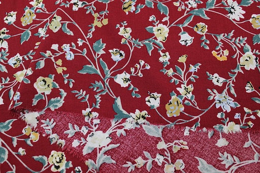 Штапель Теплые воспоминания цв.бордово-красный, ш.1.45м, вискоза-100%, 110гр/м.кв - Купава фото 10