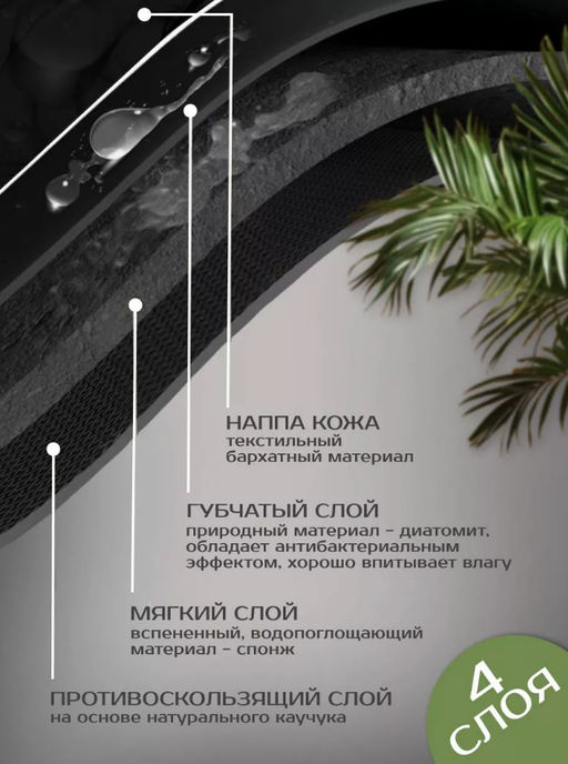 Диатомитовый коврик для ванной (3740) 80*50