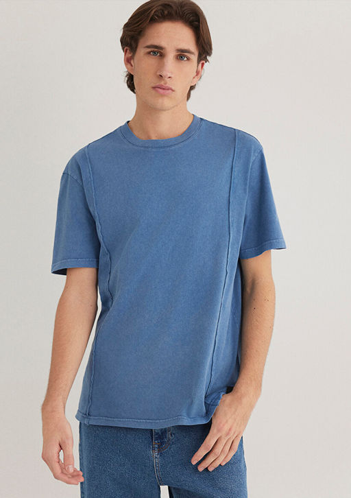 Dikis Detayl? Mavi Tisort фото 4