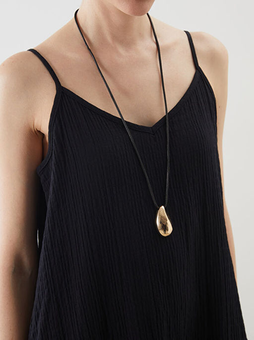 V Yaka M?slin Elbise