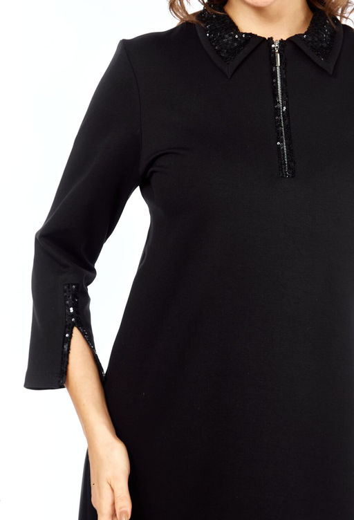 Платье Olga Style С971 черный-паетки