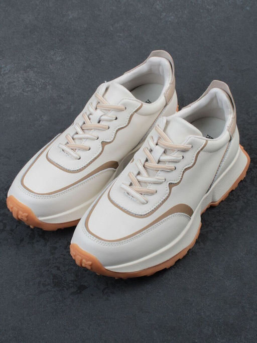03-YC353-1 BEIGE Кроссовки женские (натуральная кожа)