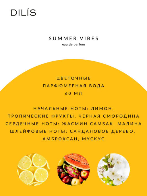 Dilis SUMMER VIBES Парфюмерная вода для женщин Lost Paradise 60 мл  фото 4