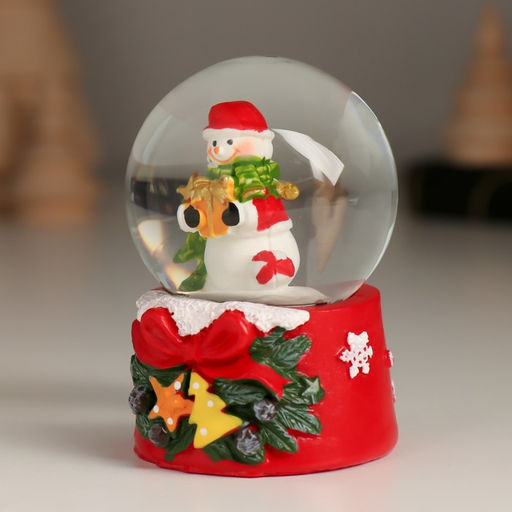 Цена за 12 шт. Снежный шар стеклянный «Новогодний персонаж с бантом, ёлочкой», 4.7×4.7×6.5 см, МИКС