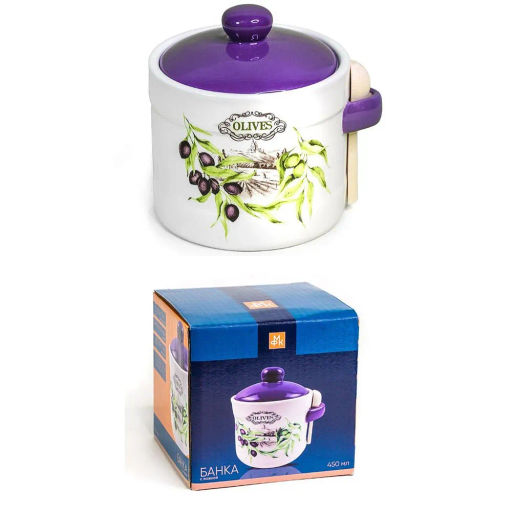 Банка ОЛИВКИ 450 мл с ложкой арт.MFK21029 /МФК/  фото 2
