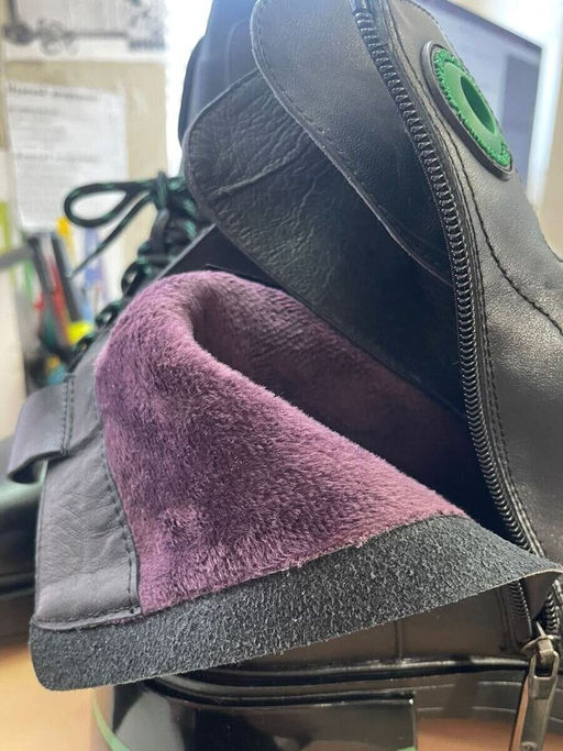 01-P514-4 BLACK/GREEN Ботинки демисезонные женские (натуральная кожа, байка)