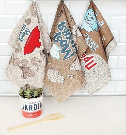 Полотенце 50*60 см. Правила кухни рогожка хлопок 100% - Лен поволжья фото 2