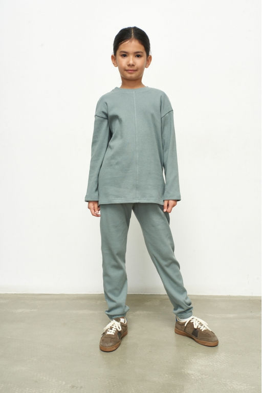 Лонгслив детский Home Серо-ментоловый - Erist store фото 3