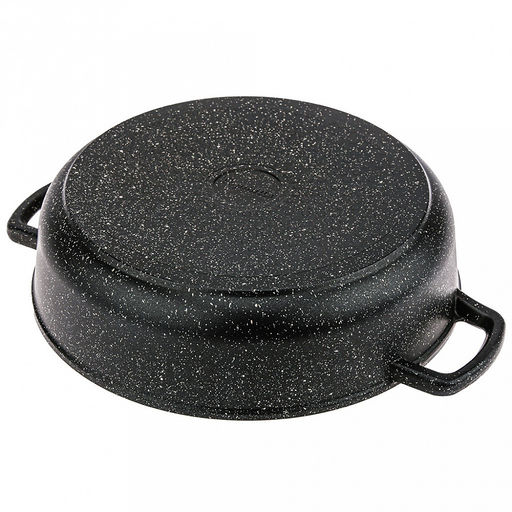 Жаровня с антипригарным покрытием 2,5л, д24см "Гранит Induction", h7см, s0,4см, литые ручки, стеклянная крышка с пароотводом, подарочная упаковка (Россия) Подходит для всех видов плит, включая индукционную.