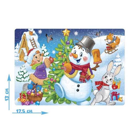 Пазл детский Весёлый снеговичок, 54 элемента - Puzzle time фото 2