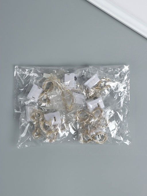 Нить светодиодная для сувениров, 20 диодов, дл. 2 м, от батареек 3×CR1130, набор 10 шт.