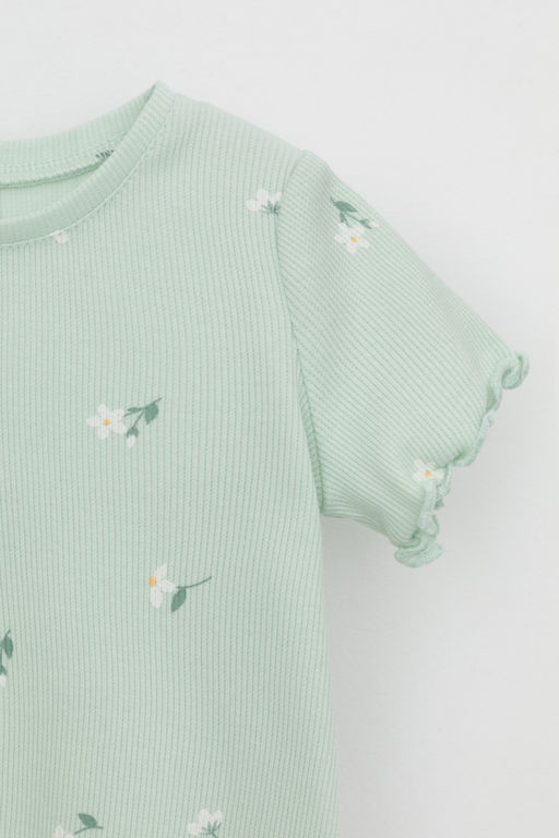 Crockid _ КР 301996-1/пастельно-зеленый,милые цветочки к543 джемпер короткий рукав д/дев яс  фото 2