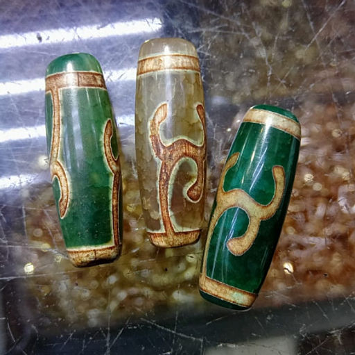 Бусина Дзи уп-2шт с ветвью дерева Бодхи символизирует здоровье и достижение цели