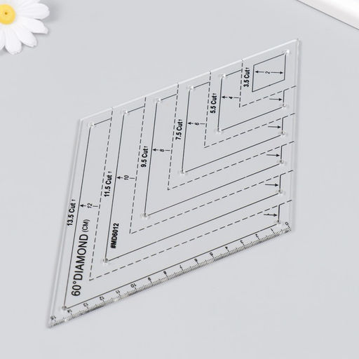 Линейка для пэчворка, пластик, 60° «Ромб»