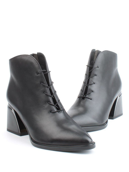 04-Z4229R BLACK Ботильоны демисезонные женские (натуральная кожа, натуральная байка)