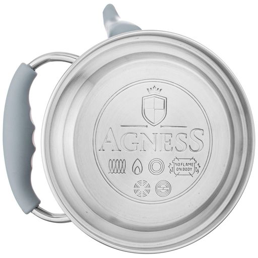 ЧАЙНИК AGNESS С ФИЛЬТРОМ, 1,0 Л C ИНДУКЦИОН. КАПСУЛЬНЫМ ДНОМ И СКЛАДЫВАЮЩЕЙСЯ РУЧКОЙ ЦВЕТ: СЕРЫЙ фото 4