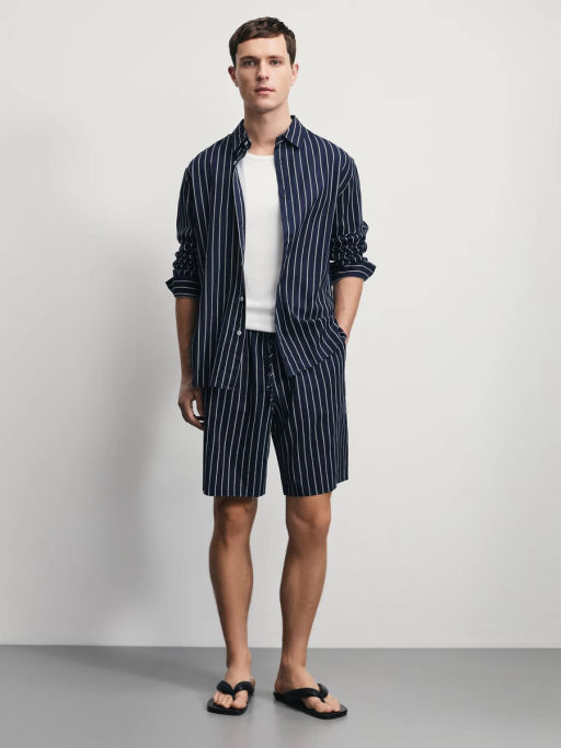 Рубашка relax fit со льном / Zarina  фото 2