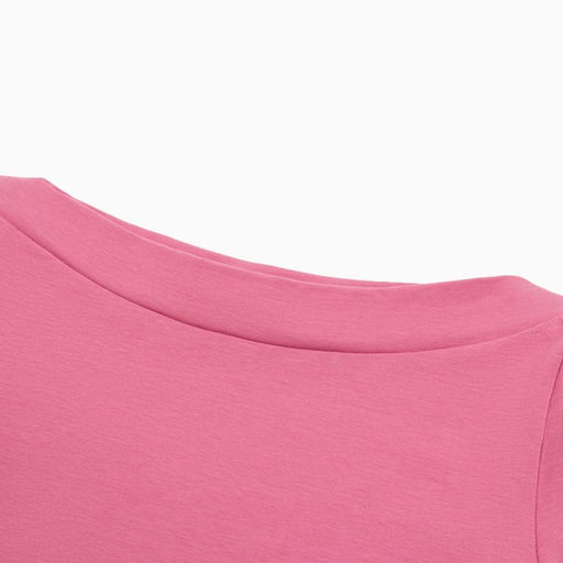 Футболка женская с вырезом лодочка MINAKU: Basic line, лиловая, размер 46