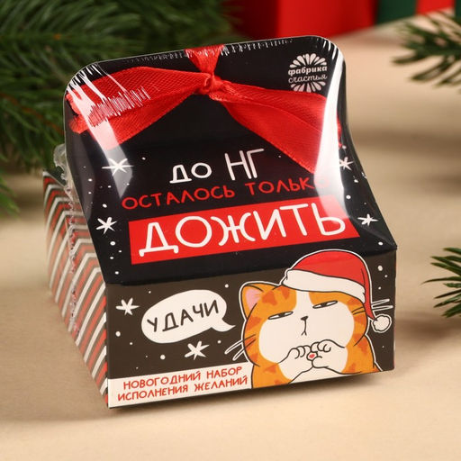 Подарочный набор новогодний «Котэ», печенье с предсказанием, шоколад, послание с пожеланием