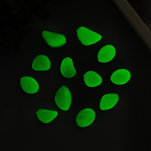 Цена за 2 шт. Декор для творчества пластик светится в темноте «Зелёные камешки», набор 12 шт.
