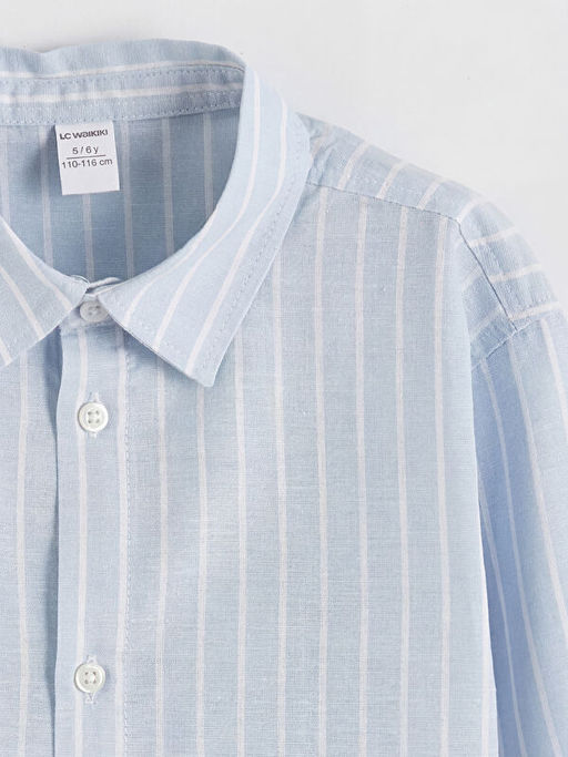 ?izgili Keten Kar???ml? Erkek ?ocuk G?mlek