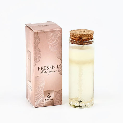 Свеча гелевая в колбе SEE YOU HOME «Жемчуг», 3×3×8 см