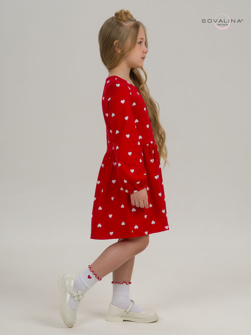 Платье Моана белые сердца на красном - Sovalina фото 25
