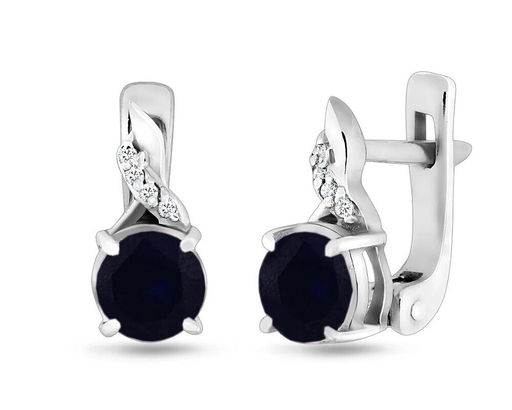 Серьги, сапфир корунд, Ю-Жаворонок