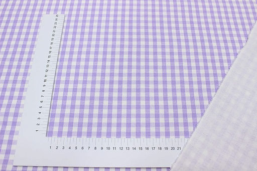 Теплый хлопок Клетка (0.7*0.7см) цв.сиреневый/белый, СОРТ2, ш.1.48м, хл-100%, 160гр/м.кв - Купава фото 4
