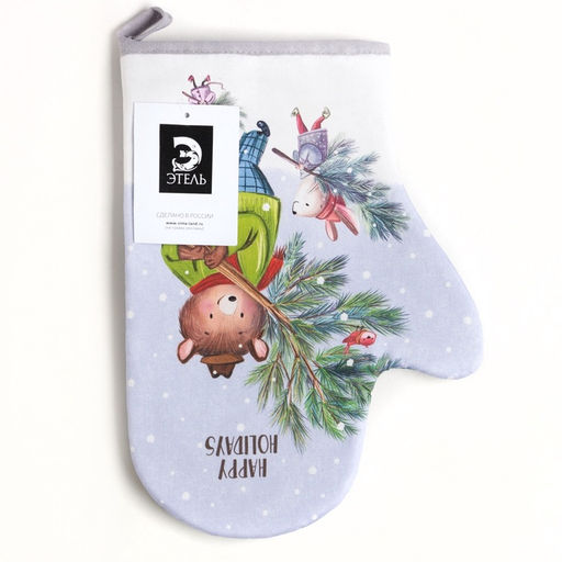 Цена за 2 шт. Варежка-прихватка Magic winter, 20?27 см, саржа, 100% хлопок, ватин 250 г/м?