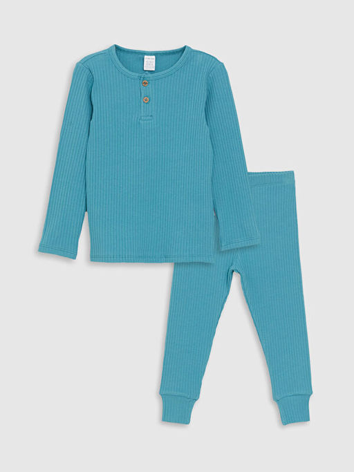 Bisiklet Yaka Uzun Kollu Erkek Bebek Pijama Tak?m?