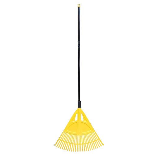 Грабли веерные пластинчатые 650х600мм (27 зуб.) полипропилен., ал.чер.1,2м "PROTEX Умелец" (желтый)