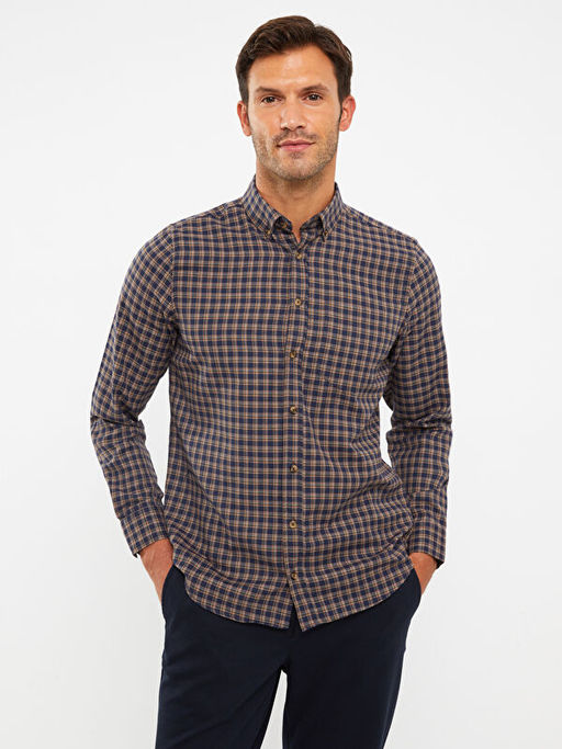 Regular Fit Uzun Kollu Ekose Erkek G?mlek