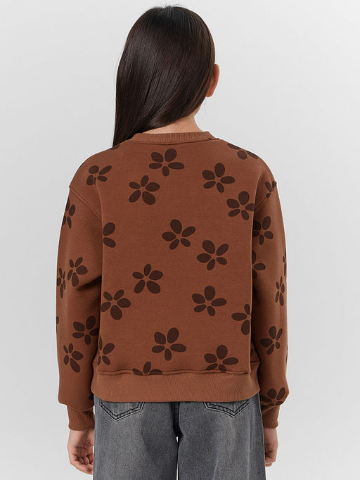 Свитшот для девочек коричневый