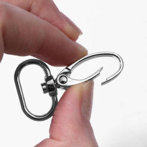 Карабин металлический, 44×25 мм / 20×2.2 мм, 10 шт., цвет серебряный