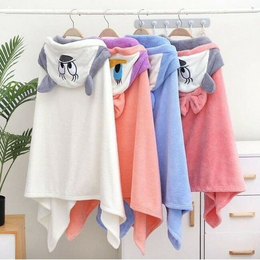 Детское полотенце с капюшоном "Уточка" -РОЗОВЫЙ 70*140 см.на кнопках