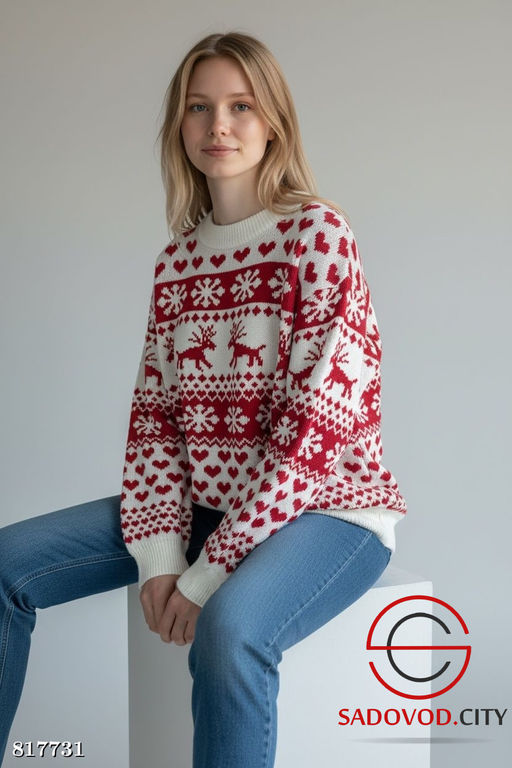Свитер женский с оленями - Bruno фото 2