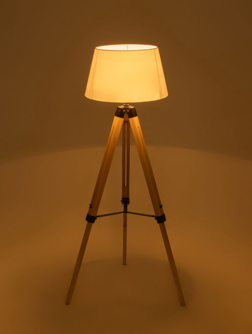 Торшер напольный "Эко" Е27 40Вт бежевый-белый тренога 45х45х150 см