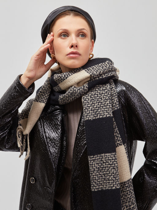 Большой теплый двусторонний палантин В СОСТАВЕ ШЕРСТЬ - Tantino фото 4