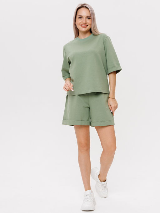 Костюм женский К-205 (футер с лайкрой) Оливковая