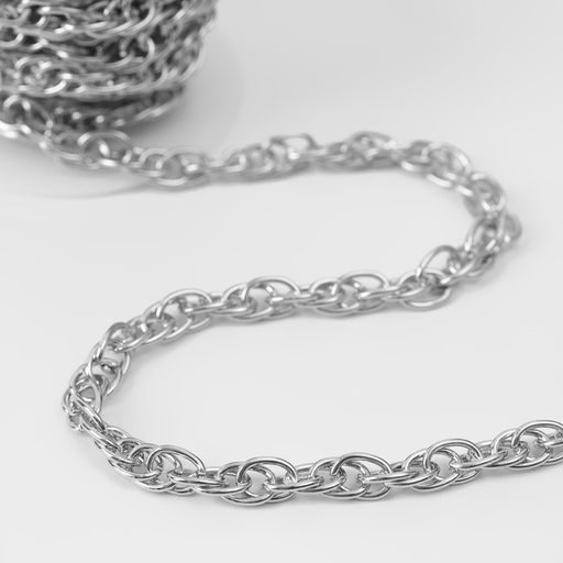 Цепочка для сумки, железная, 9,15 6 мм, 3 0,1 м цвет серебряный - Арт узор фото 3