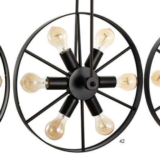 Светильник подвесной BayerLux «Колёса», люстра 18×40 Вт, E27, чёрный, 65×10×150 см