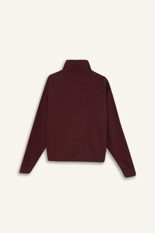 Повседневная толстовка с принтом обычного кроя и половиной молнии - Defacto фото 9