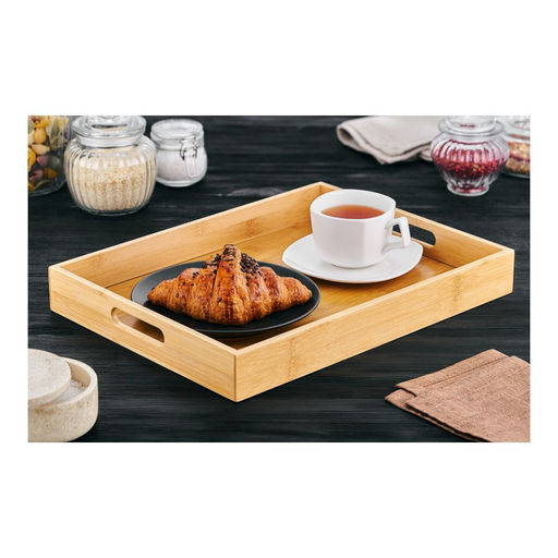 Поднос деревянный прямоугольный Walmer Bamboo 40х30х5 см, цвет светлое дерево  фото 3