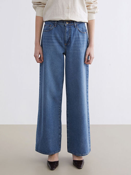 Wideleg Kad?n Jean Pantolon