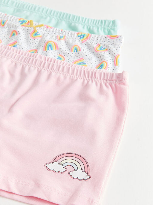 Bask?l? Pamuklu K?z ?ocuk Boxer 3l? - Waikiki фото 3