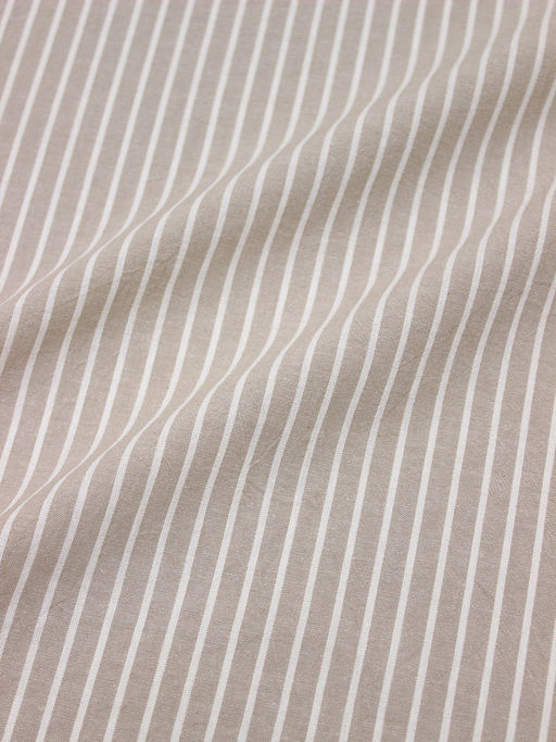 Вареный (стираный) хлопок "Белая полоска на св.бежево-кофейном меланже", ш.2.5м, хл-100%, 110гр/м.кв